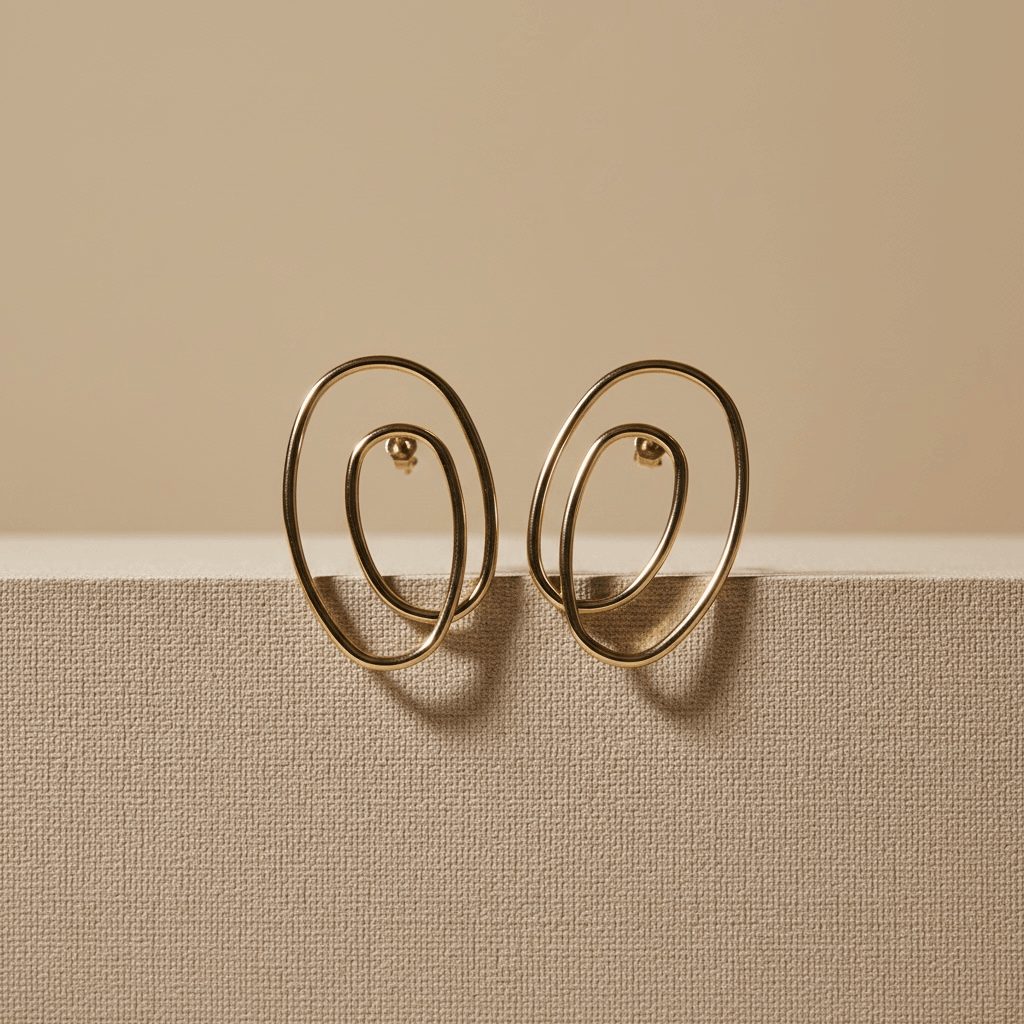 Naušnice Double Loop - zlatne